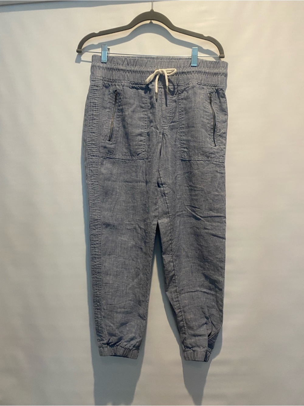 Athleta Gray Linen-Blend Jogger Pants